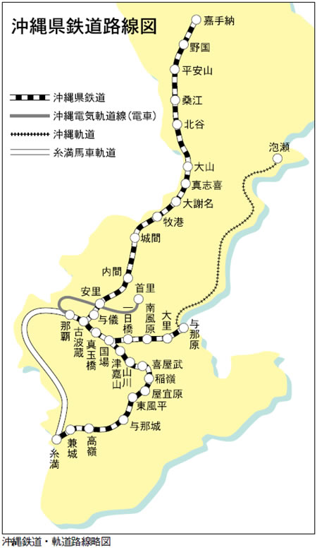 沖縄鉄道・軌道路線図