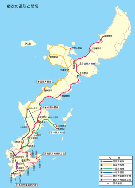 宿次の道筋と間切