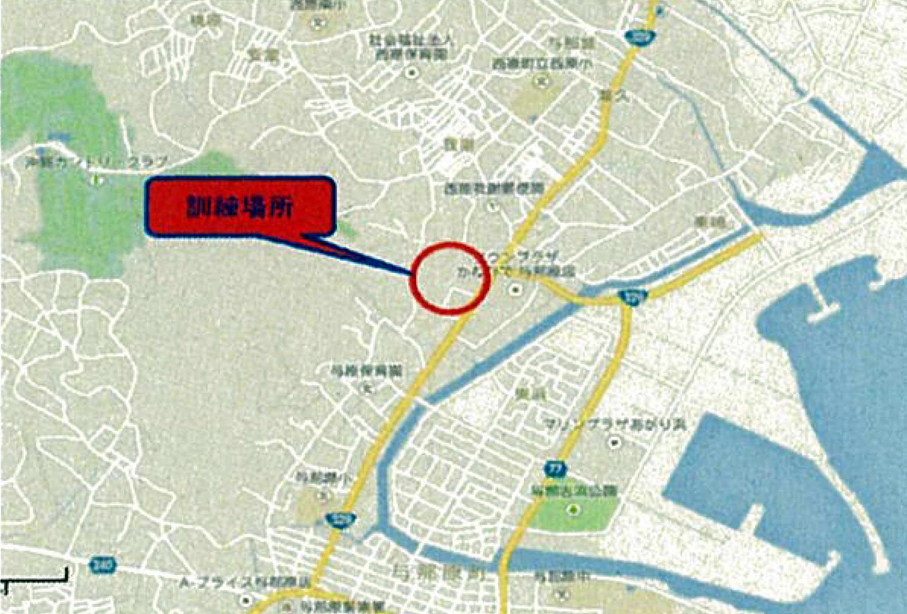画像:訓練場所位置図