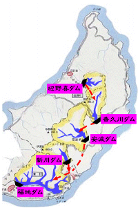 北部５ダム（辺野喜・普久川・安波・新川・福地）平面図