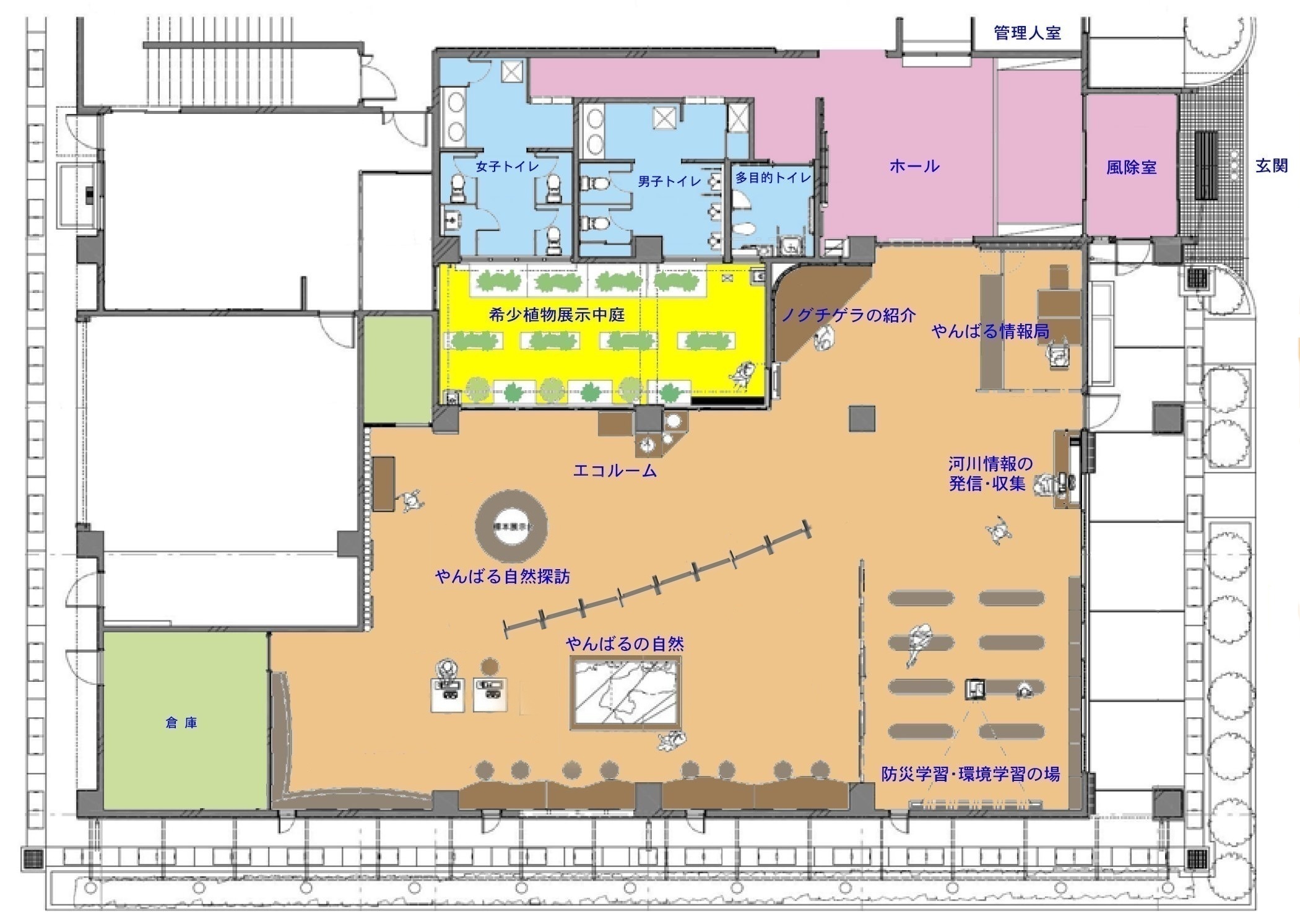 大保ダム資料館内ガイドマップ